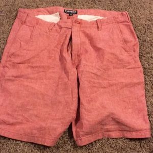Express red splash shorts